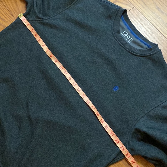 IZOD men’s advantage fleece crew neck classic fit l/s gray sweatshirt size L - Picture 9 of 10